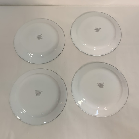 Corelle Callaway Salad Dessert Bread Plates White Swirl Green Ivy set 4 - Picture 7 of 11